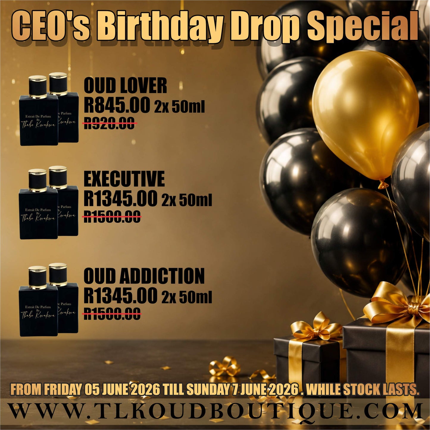 Birthday Special 50ml x2 -Executive - Square Bottle