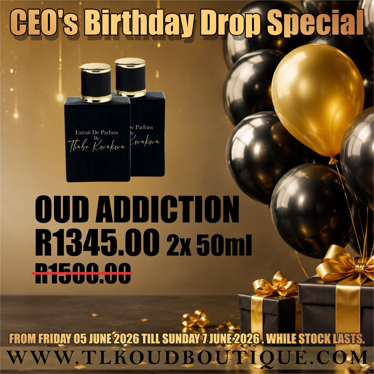 Birthday Special 50ml x2 - Oud Addiction - Square Bottle
