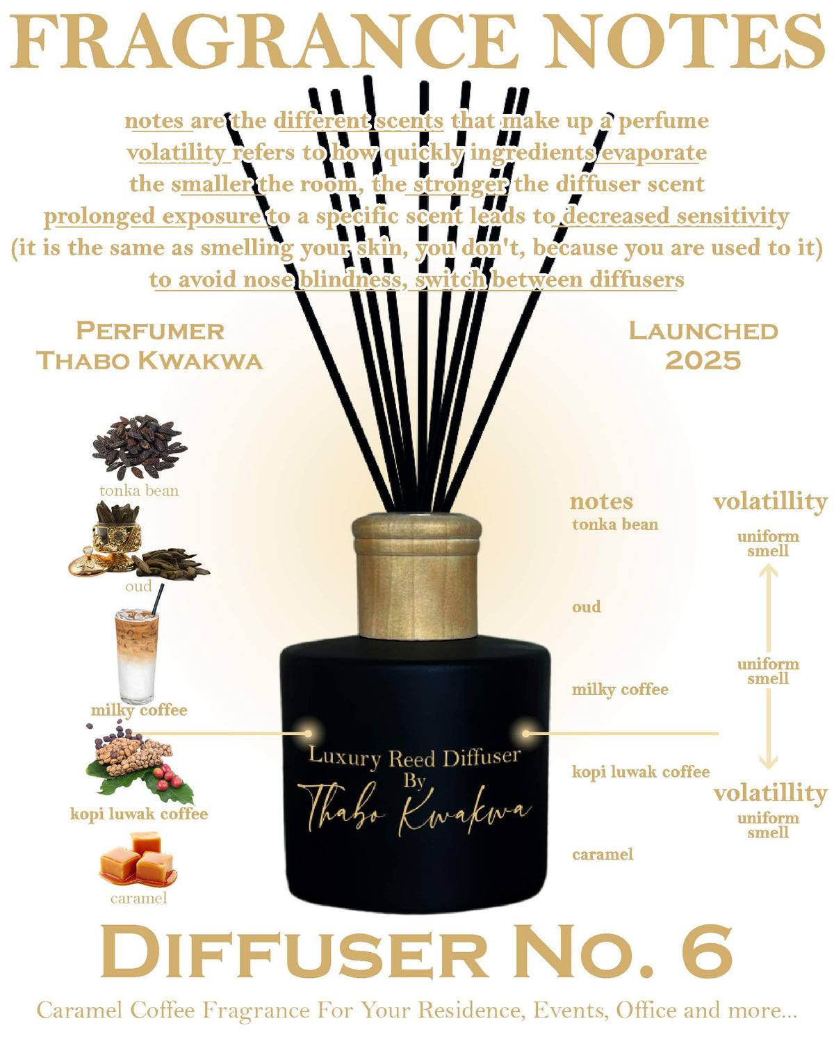 Coffer Diffusers Diffuser 6 - 200ml - Caramel Coffee – TLK_OudBoutique